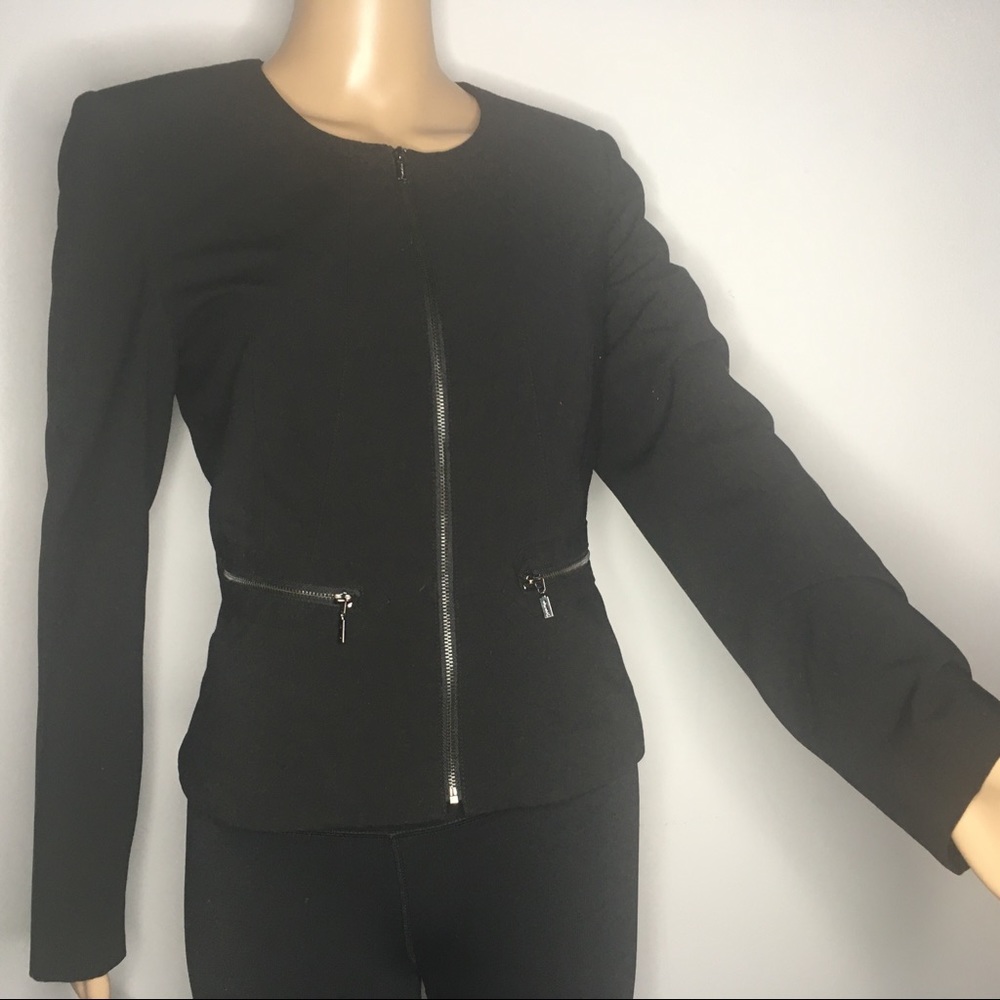 Calvin Klein black zip up blazer jacket